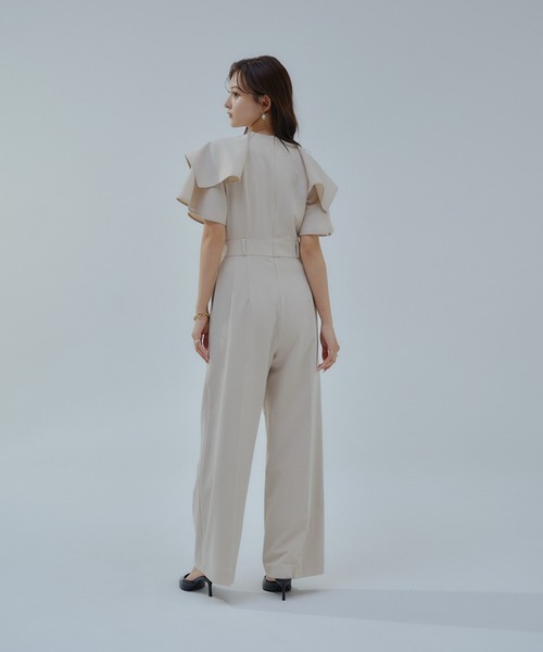 ORGUE(オルグ)の「Frill collar all-in-one/フリルカラーオールインワン(つなぎ/オールインワン・レディース・ベージュ/グレー・SMALL/MEDIUM)」の4枚目の写真