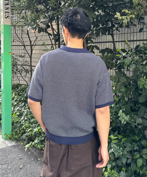 CIAOPANIC（チャオパニック）の「バーズアイサマーニットポロシャツ（ニット/セーター・レディース・サックスブルー/ネイビー/イエロー・LARGE/MEDIUM）」の9枚目の写真