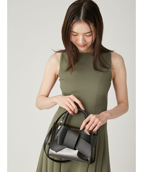 FRAY I.D（フレイアイディー）の「【ルエル】リボンクリアミドルバッグ（ハンドバッグ・レディース・ブラック/ライトブルー/ホワイト・F）」の13枚目の写真