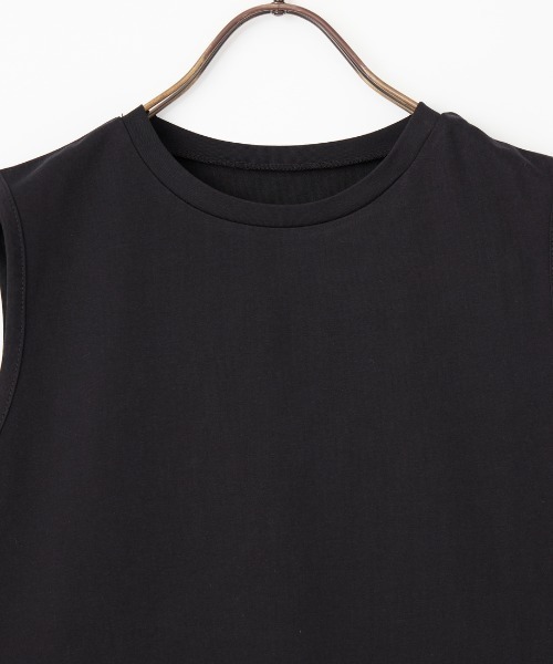 nenom（ネノム）の「[nenom/ネノム] チュールドッキング ペプラムノースリーブT（Tシャツ/カットソー・レディース・オフホワイト/ブラウン/ブラック・F）」の16枚目の写真
