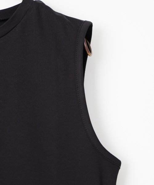 nenom（ネノム）の「[nenom/ネノム] チュールドッキング ペプラムノースリーブT（Tシャツ/カットソー・レディース・オフホワイト/ブラウン/ブラック・F）」の17枚目の写真