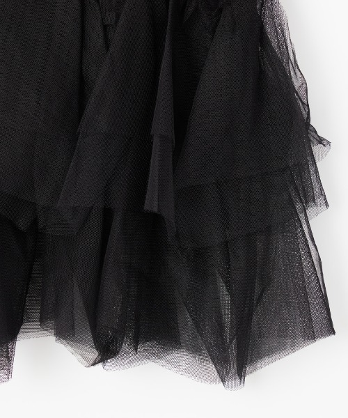 nenom（ネノム）の「[nenom/ネノム] チュールドッキング ペプラムノースリーブT（Tシャツ/カットソー・レディース・オフホワイト/ブラウン/ブラック・F）」の18枚目の写真