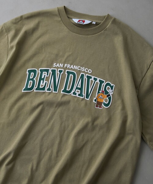 BEN DAVIS(ベンデイビス)の「BEN DAVIS(ベンデイビス)裾リブプリントTシャツ(Tシャツ/カットソー・メンズ・オリーブ/ホワイト/グレー・M/L/S/XL)」の3枚目の写真
