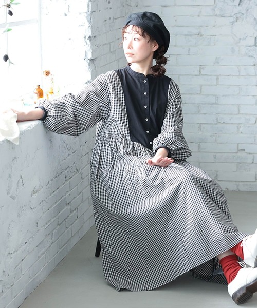 soulberry(ソウルベリー)の「めりはりギンガムのワンピース(ワンピース・レディース・ブラック系・5L/4L/3L/LL/L/M)」の3枚目の写真