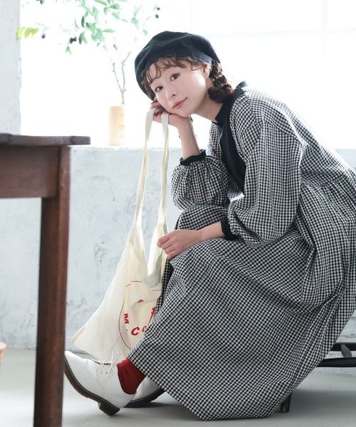 soulberry(ソウルベリー)の「めりはりギンガムのワンピース(ワンピース・レディース・ブラック系・5L/4L/3L/LL/L/M)」の6枚目の写真