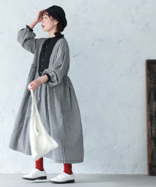 soulberry(ソウルベリー)の「めりはりギンガムのワンピース(ワンピース・レディース・ブラック系・5L/4L/3L/LL/L/M)」の8枚目の写真