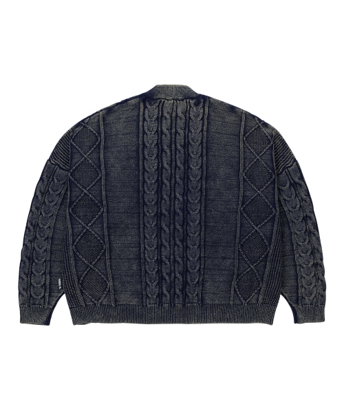 AJOBYAJO（アジョバイアジョ）の「Cable Washed Cardigan [NAVY]（カーディガン/ボレロ・メンズ・その他・FREE）」の3枚目の写真