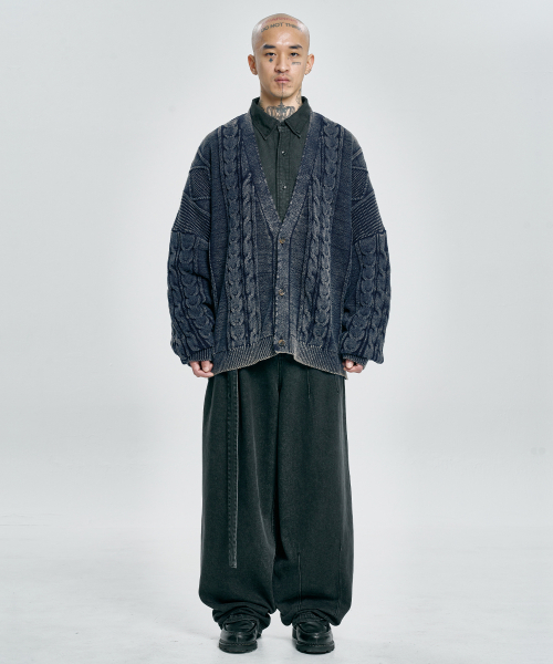 AJOBYAJO（アジョバイアジョ）の「Cable Washed Cardigan [NAVY]（カーディガン/ボレロ・メンズ・その他・FREE）」の5枚目の写真