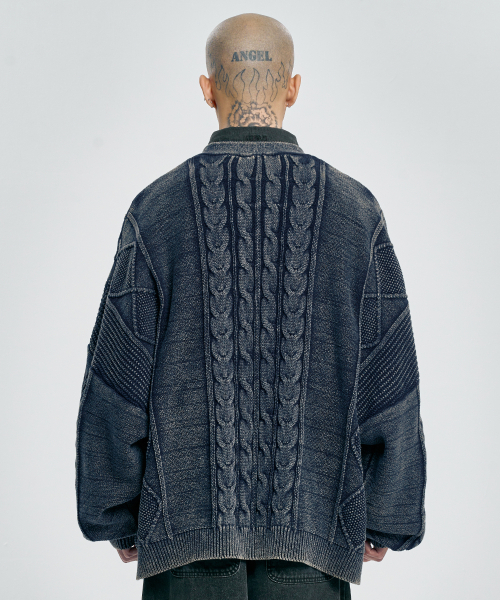 AJOBYAJO（アジョバイアジョ）の「Cable Washed Cardigan [NAVY]（カーディガン/ボレロ・メンズ・その他・FREE）」の8枚目の写真