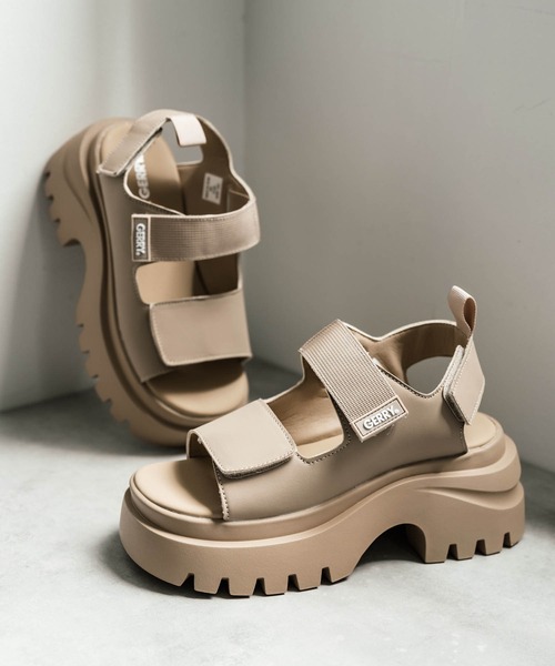 GERRY(ジェリー)の「GERRY ジェリー W's ワンベルトハイソールサンダル/厚底スポーツサンダル(サンダル・レディース・ブラック/アイボリー/ベージュ・M/L/LL)」の4枚目の写真