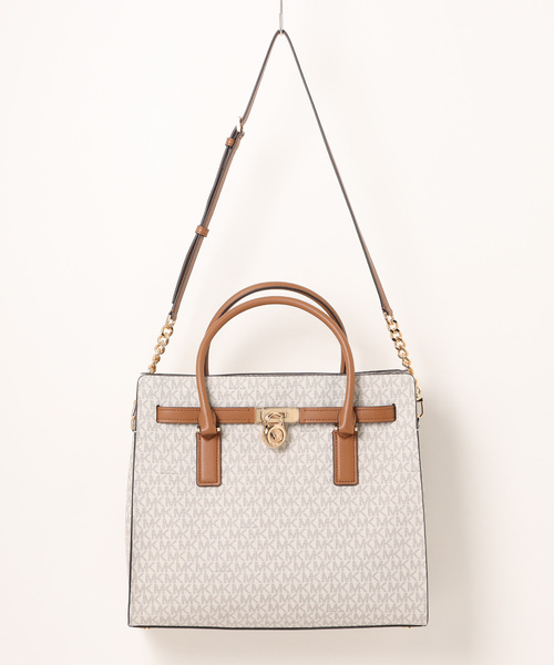 MICHAEL KORS（マイケルコース）の「HAMILTON MODERNE サッチェル ラージ - MKシグネチャー（ハンドバッグ・レディース・ホワイト系その他・FREE）」の4枚目の写真