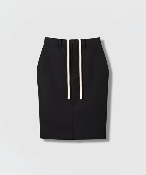 HOLIDAY（ホリデイ）の「WOOL TWILL MIDI SKIRT ウールツイルミディスカート（スカート・レディース・ブラック/カーキ・ONE SIZE）」の2枚目の写真