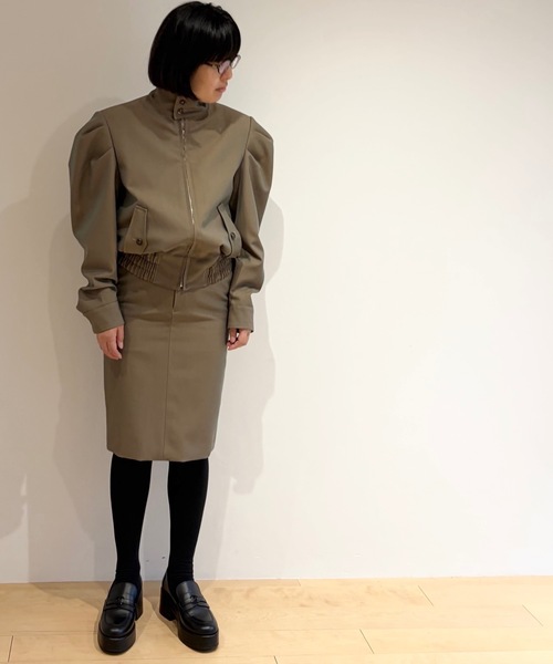 HOLIDAY（ホリデイ）の「WOOL TWILL MIDI SKIRT ウールツイルミディスカート（スカート・レディース・ブラック/カーキ・ONE SIZE）」の10枚目の写真