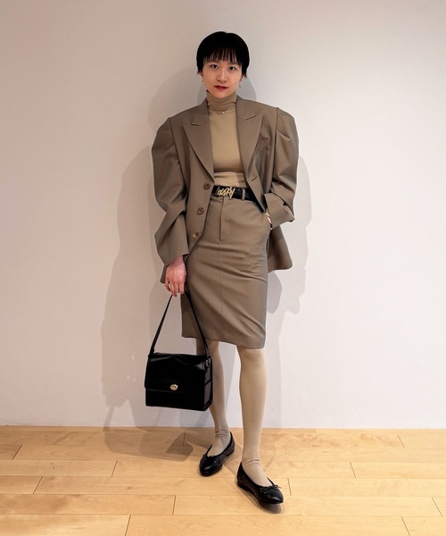 HOLIDAY（ホリデイ）の「WOOL TWILL MIDI SKIRT ウールツイルミディスカート（スカート・レディース・ブラック/カーキ・ONE SIZE）」の15枚目の写真