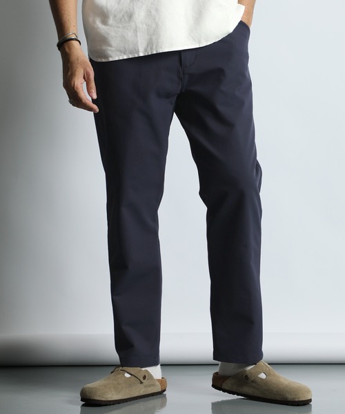 The DUFFER of ST.GEORGE（ザダファーオブセントジョージ）の「'HYPERHELIX' 2WAY STRETCH KERSEY EASY PANTS：撥水 接触冷感 ハイパーヘリックス イージーパンツ（スラックス・メンズ・ネイビー/ライトグレー・X-LARGE/LARGE/MEDIUM/SMALL）」の5枚目の写真