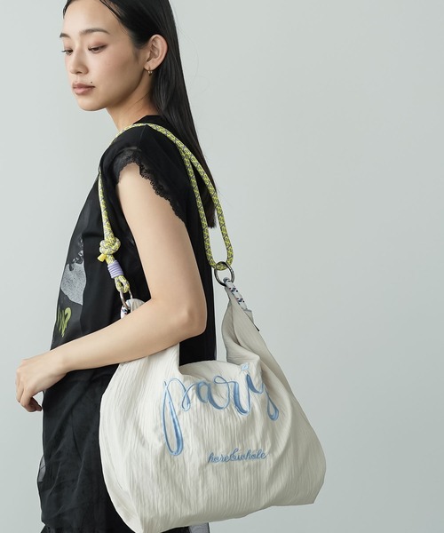 mili an deni(ミリアンデニ)の「3WAYロゴ刺繍ロープトートバッグ(トートバッグ・レディース・ライトグレー/カーキ/アイボリー/ブラック・F)」の5枚目の写真