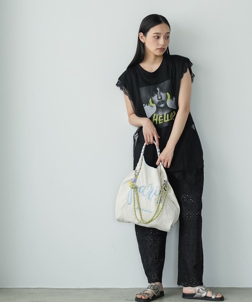 mili an deni(ミリアンデニ)の「3WAYロゴ刺繍ロープトートバッグ(トートバッグ・レディース・ライトグレー/カーキ/アイボリー/ブラック・F)」の8枚目の写真