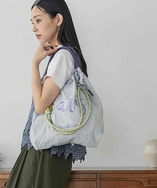 mili an deni(ミリアンデニ)の「3WAYロゴ刺繍ロープトートバッグ(トートバッグ・レディース・ライトグレー/カーキ/アイボリー/ブラック・F)」の15枚目の写真