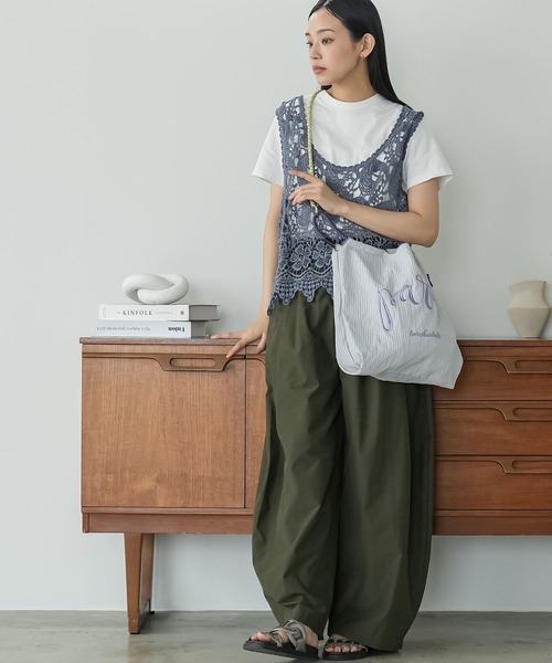 mili an deni(ミリアンデニ)の「3WAYロゴ刺繍ロープトートバッグ(トートバッグ・レディース・ライトグレー/カーキ/アイボリー/ブラック・F)」の18枚目の写真