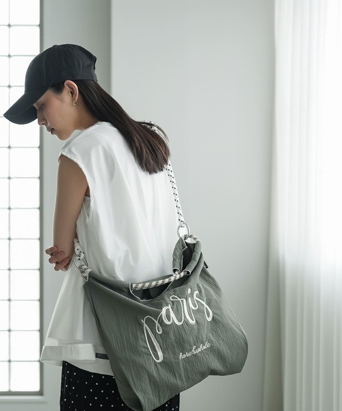 mili an deni(ミリアンデニ)の「3WAYロゴ刺繍ロープトートバッグ(トートバッグ・レディース・ライトグレー/カーキ/アイボリー/ブラック・F)」の21枚目の写真