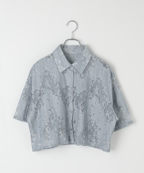 PAGEBOY(ページボーイ)の「フローレースショートシャツ(シャツ/ブラウス・レディース・オフホワイト/ブルー/ブラック・FREE)」の17枚目の写真