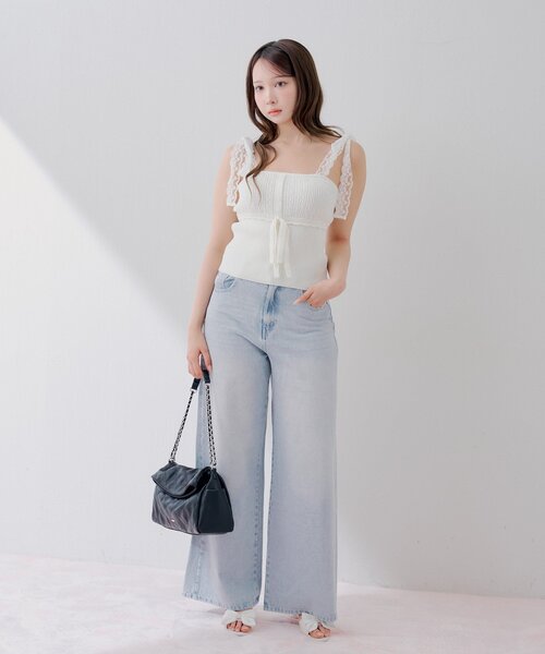 Chico（チコ）の「【WEB限定/3サイズ展開】ポケットレースワイドデニム（デニムパンツ・レディース・スカイブルー/ブルー/ネイビー/ブルー系その他・SMALL/MEDIUM/LARGE）」の15枚目の写真