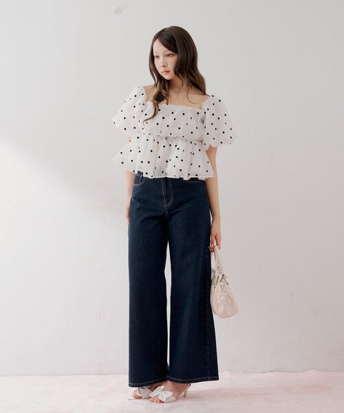 Chico（チコ）の「【WEB限定/3サイズ展開】ポケットレースワイドデニム（デニムパンツ・レディース・スカイブルー/ブルー/ネイビー/ブルー系その他・SMALL/MEDIUM/LARGE）」の12枚目の写真