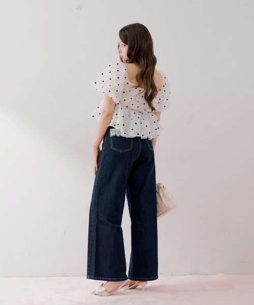 Chico（チコ）の「【WEB限定/3サイズ展開】ポケットレースワイドデニム（デニムパンツ・レディース・スカイブルー/ブルー/ネイビー/ブルー系その他・SMALL/MEDIUM/LARGE）」の11枚目の写真