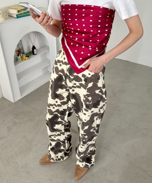 SOLLON.(ソルロン)の「カウプリントワイドパンツ(その他パンツ・レディース・アニマル・M)」の9枚目の写真