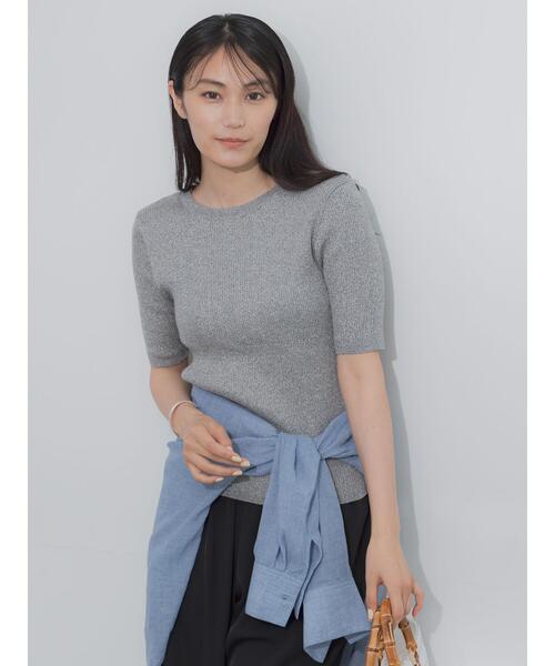 Te chichi（テチチ）の「ラメメランジリブニット（ニット/セーター・レディース・グレー/チャコールグレー/モカ・F）」の20枚目の写真