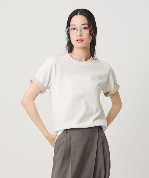 BEAUTY&YOUTH UNITED ARROWS(ビューティーアンドユースユナイテッドアローズ)の「コットン レイヤード クルーネックTシャツ(Tシャツ/カットソー・レディース・ライトブルー/ダークグレー/ホワイト・FREE)」の4枚目の写真
