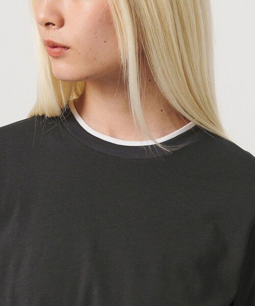 BEAUTY&YOUTH UNITED ARROWS(ビューティーアンドユースユナイテッドアローズ)の「コットン レイヤード クルーネックTシャツ(Tシャツ/カットソー・レディース・ライトブルー/ダークグレー/ホワイト・FREE)」の9枚目の写真