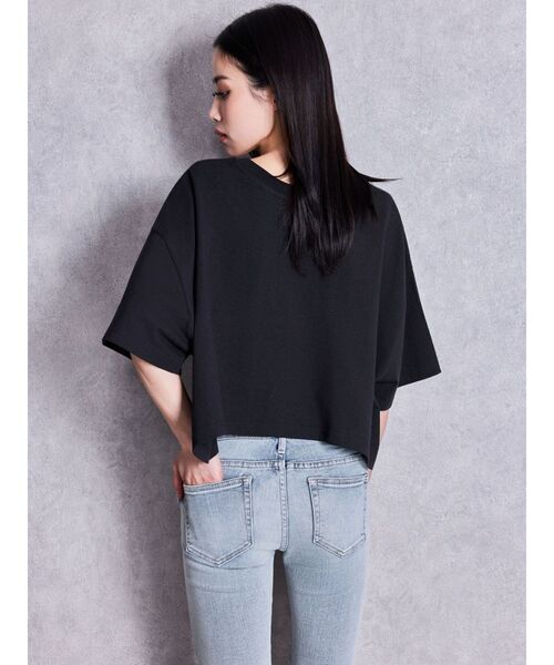 GYDA(ジェイダ)の「DualityルーズショートTシャツ(Tシャツ/カットソー・レディース・ブラック/オフホワイト/グレー・FREE)」の6枚目の写真