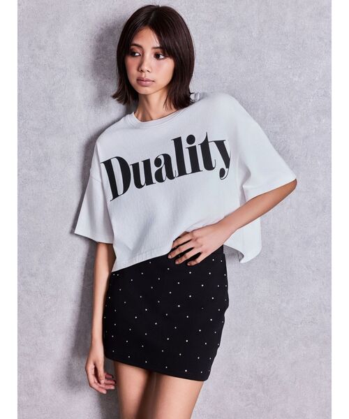GYDA(ジェイダ)の「DualityルーズショートTシャツ(Tシャツ/カットソー・レディース・ブラック/オフホワイト/グレー・FREE)」の16枚目の写真