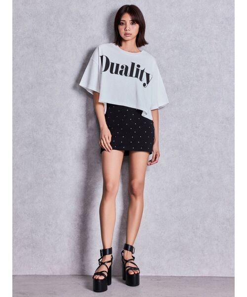 GYDA(ジェイダ)の「DualityルーズショートTシャツ(Tシャツ/カットソー・レディース・ブラック/オフホワイト/グレー・FREE)」の18枚目の写真