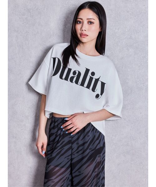 GYDA(ジェイダ)の「DualityルーズショートTシャツ(Tシャツ/カットソー・レディース・ブラック/オフホワイト/グレー・FREE)」の22枚目の写真