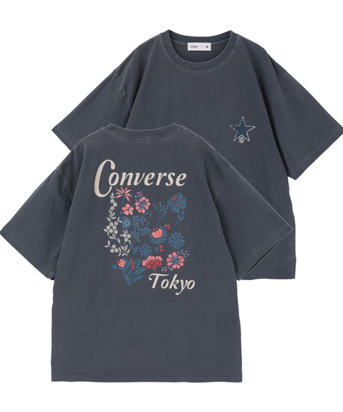 CONVERSE TOKYO(コンバーストウキョウ)の「BACK FLOWER PRINT TEE(Tシャツ/カットソー・レディース・ブルー/ブラック/レッド/ホワイト・MEDIUM/SMALL)」の3枚目の写真