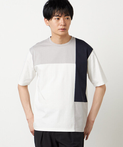 COMME CA ISM(コムサイズム)の「【接触冷感】USAコットン ブロッキングTシャツ(Tシャツ/カットソー・メンズ・ブラック/ホワイト/サックスブルー/ネイビー・MEDIUM/LARGE/X-LARGE)」の7枚目の写真