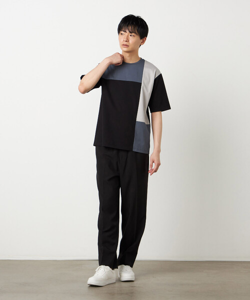 COMME CA ISM(コムサイズム)の「【接触冷感】USAコットン ブロッキングTシャツ(Tシャツ/カットソー・メンズ・ブラック/ホワイト/サックスブルー/ネイビー・MEDIUM/LARGE/X-LARGE)」の9枚目の写真