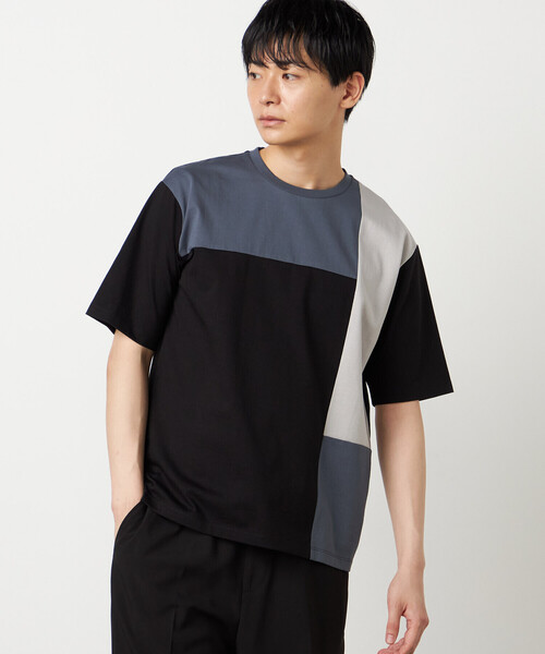 COMME CA ISM(コムサイズム)の「【接触冷感】USAコットン ブロッキングTシャツ(Tシャツ/カットソー・メンズ・ブラック/ホワイト/サックスブルー/ネイビー・MEDIUM/LARGE/X-LARGE)」の10枚目の写真