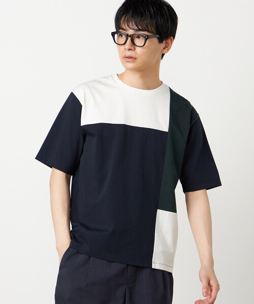 COMME CA ISM(コムサイズム)の「【接触冷感】USAコットン ブロッキングTシャツ(Tシャツ/カットソー・メンズ・ブラック/ホワイト/サックスブルー/ネイビー・MEDIUM/LARGE/X-LARGE)」の14枚目の写真