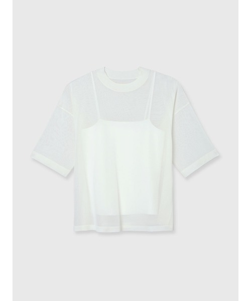 anuans(アニュアンス)の「シアーニットTシャツ(Tシャツ/カットソー・レディース・ブラック/ブラウン/ホワイト・FREE)」の12枚目の写真
