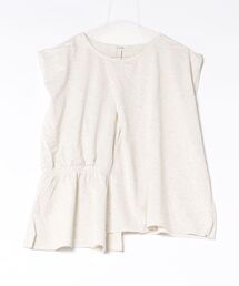 reca | 【接触冷感】アシメタックギャザーフレンチスリーブプルオーバー(Tシャツ/カットソー)