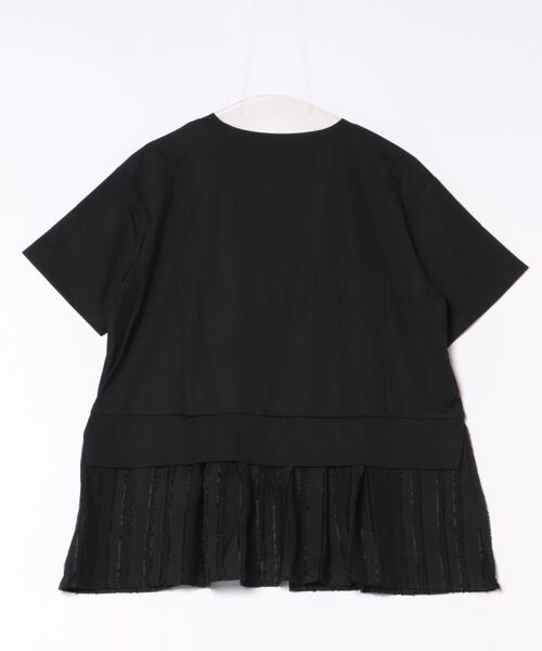 BITTOKO（ビットコ）の「透け素材コンビプルオーバー（Tシャツ/カットソー・レディース・ホワイト/ブラック/グレー・FREE）」の4枚目の写真