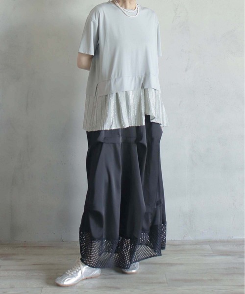 BITTOKO（ビットコ）の「透け素材コンビプルオーバー（Tシャツ/カットソー・レディース・ホワイト/ブラック/グレー・FREE）」の16枚目の写真