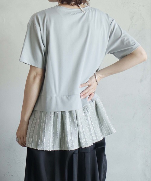 BITTOKO（ビットコ）の「透け素材コンビプルオーバー（Tシャツ/カットソー・レディース・ホワイト/ブラック/グレー・FREE）」の10枚目の写真
