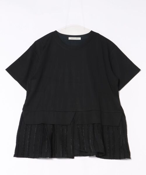 BITTOKO（ビットコ）の「透け素材コンビプルオーバー（Tシャツ/カットソー・レディース・ホワイト/ブラック/グレー・FREE）」の5枚目の写真