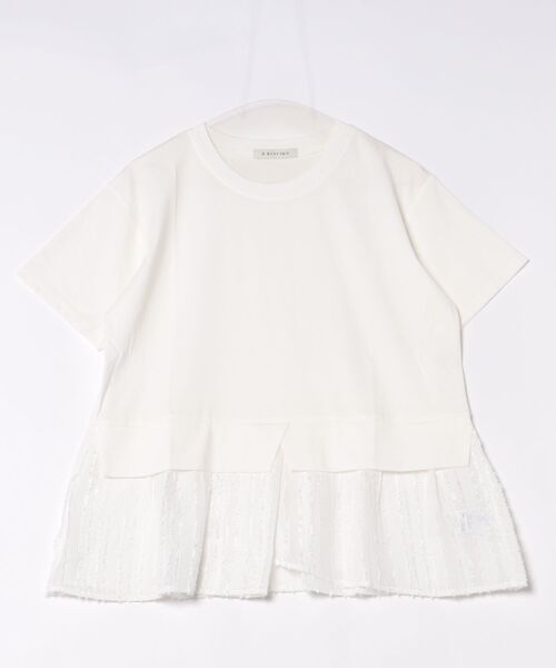 BITTOKO（ビットコ）の「透け素材コンビプルオーバー（Tシャツ/カットソー・レディース・ホワイト/ブラック/グレー・FREE）」の6枚目の写真