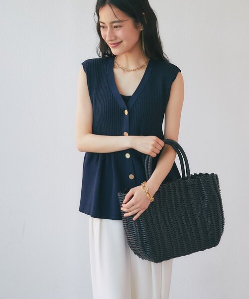 La boutique BonBon（ラブティックボンボン）の「【雨の日にも安心】PVCかごバッグ（トートバッグ・レディース・ブラック/ブラウン・FREE）」の17枚目の写真