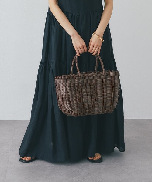 La boutique BonBon（ラブティックボンボン）の「【雨の日にも安心】PVCかごバッグ（トートバッグ・レディース・ブラック/ブラウン・FREE）」の15枚目の写真